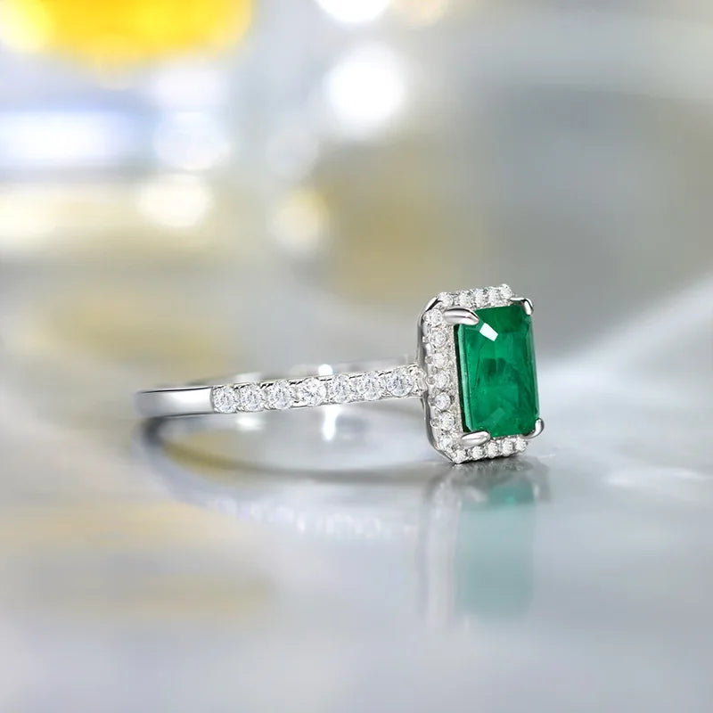 Charm Silver Tourmaline Ring for Women Jewelry Accessories