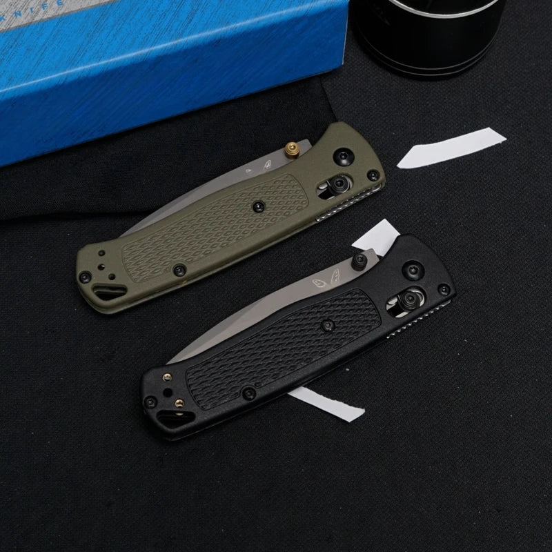 Outdoor Folding Knife with Fiberglass Handle – Military Green/Grey Blade, Survival & Camping Gear
