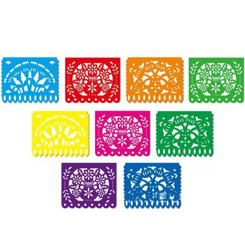 Mexican Theme Party Banner Felt Flags for Day of The Dead & Birthdays