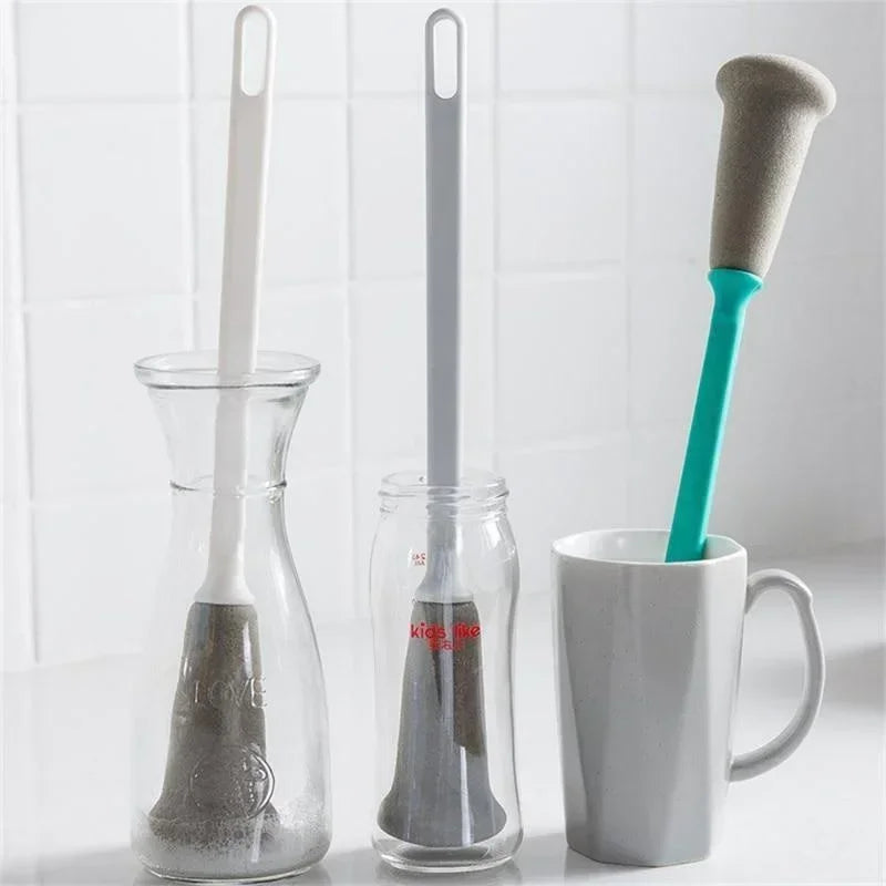 Long Handle Bottle & Glass Cleaning Brush Set for Cups, Thermos, and Bottles