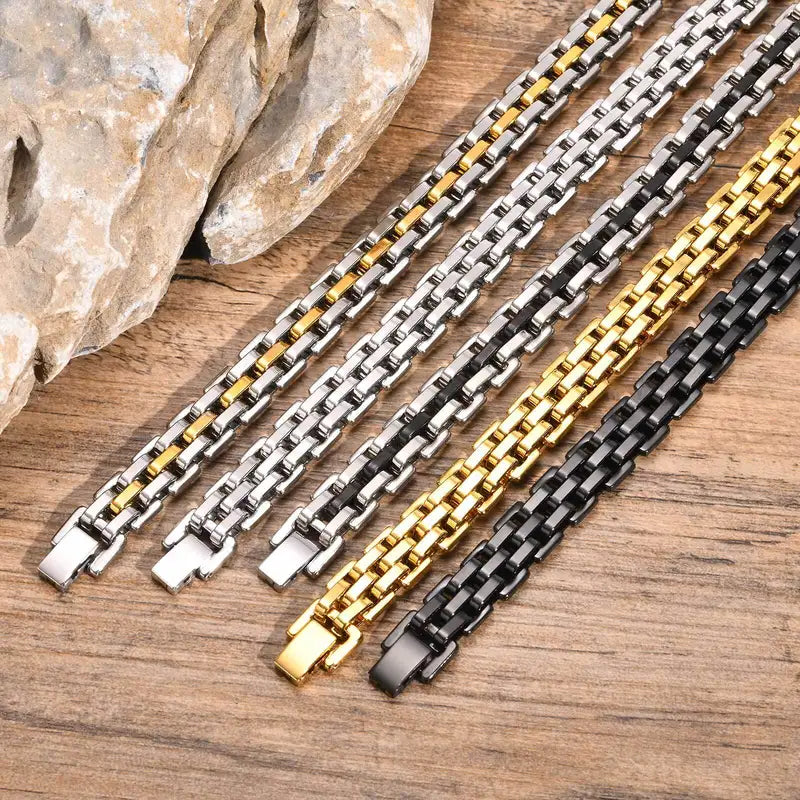 Men's Two Tone Stainless Steel Bracelet Jewelry for Men