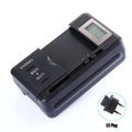 Universal Battery Charger with LCD Screen USB Port for 32-55mm Lithium-Ion Batteries, Multi-Voltage US UK EU Plug