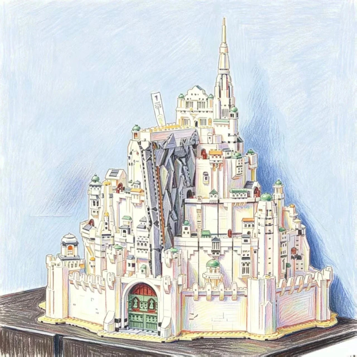Large White Castle Model Toy Set - Educational Building Blocks for Kids, Birthday & Christmas Gift