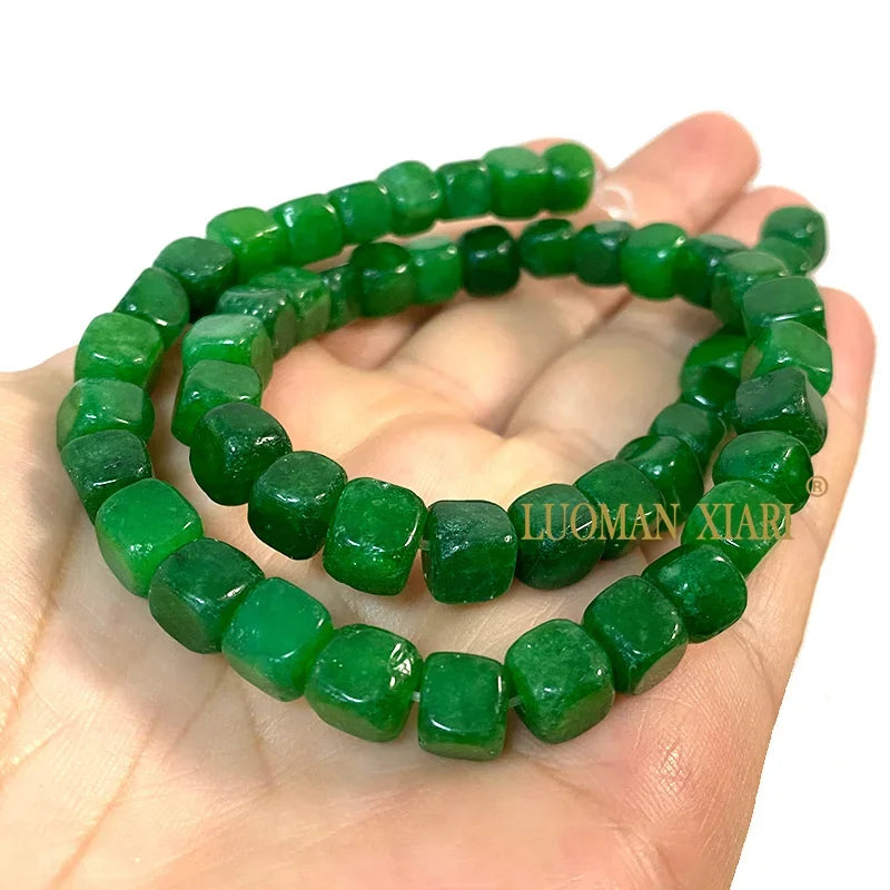 Natural Chalcedony Cube Beads 8x8mm Loose Square Spacer Stones for Jewelry Making