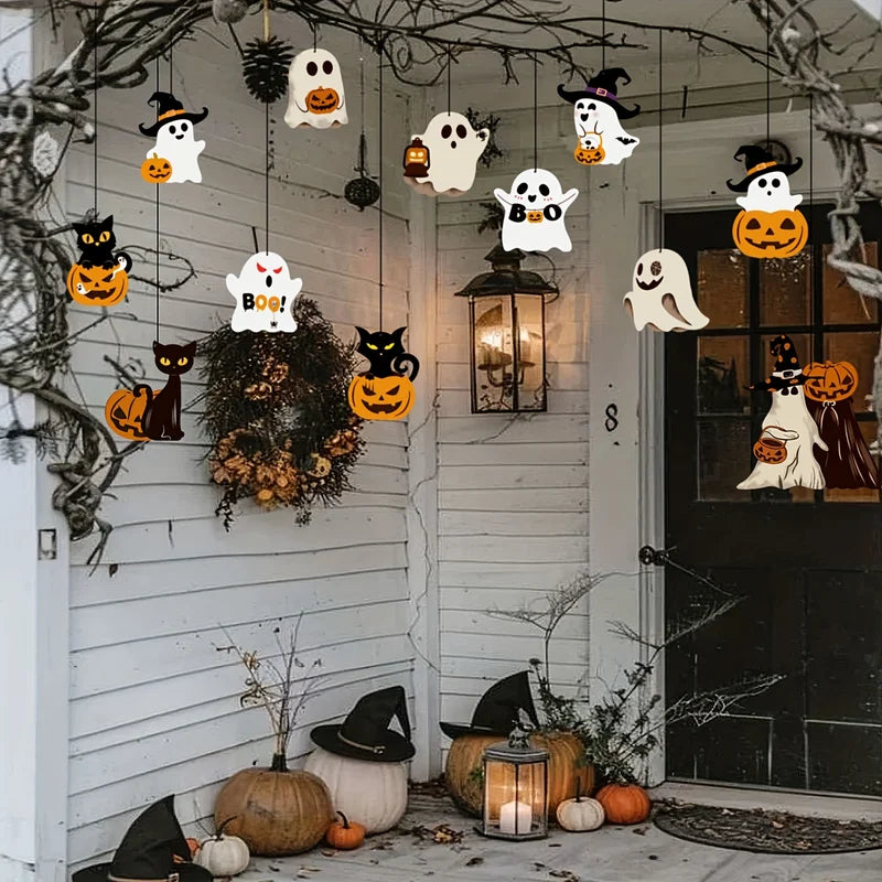 12 Cute Paper Halloween Ghost Decorations - Seasonal Holiday Decor
