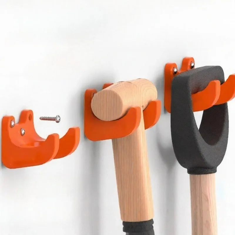 Wall-Mounted Storage Hooks for Garage Garden Tools Organizer Bracket Set
