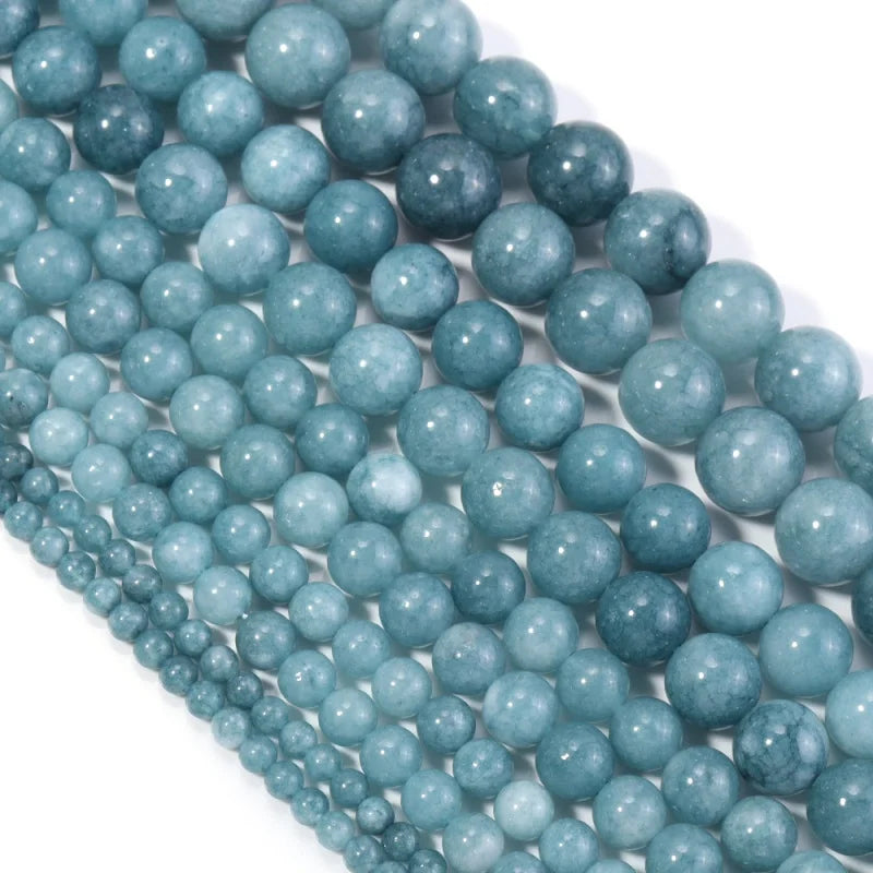 Natural Aquamarine Beads for Jewelry Making, 6-10mm Round Loose Stones