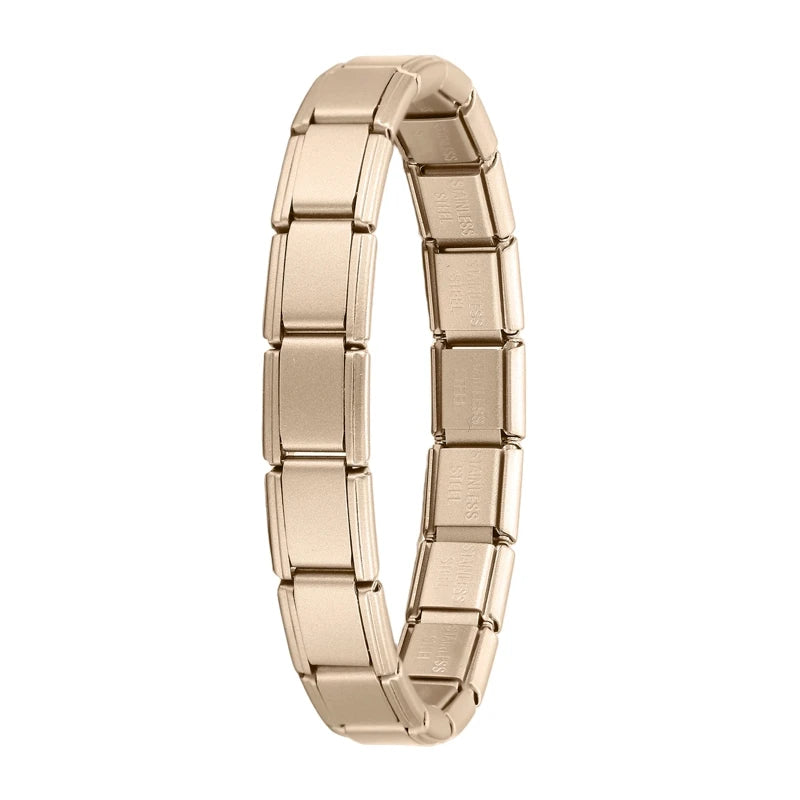 Women Men DIY Modular Charm Bracelet Stainless Steel 9MM Wide Jewelry