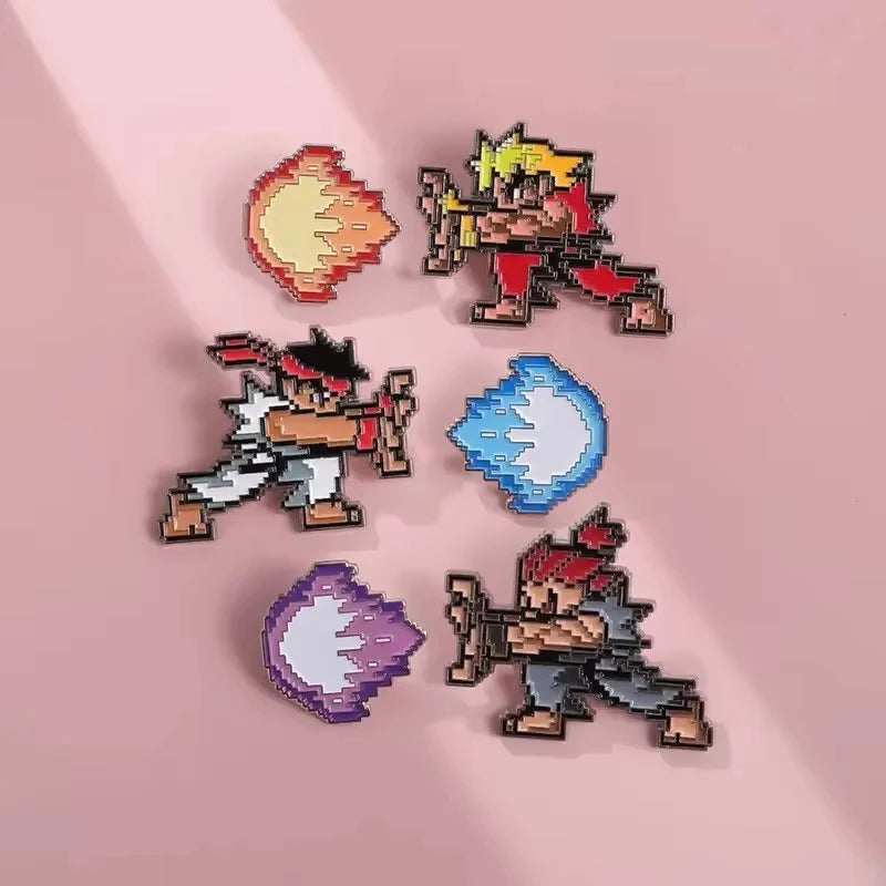 Arcade Pixel Game Enamel Pins Set - Jewelry Brooches for Collectors