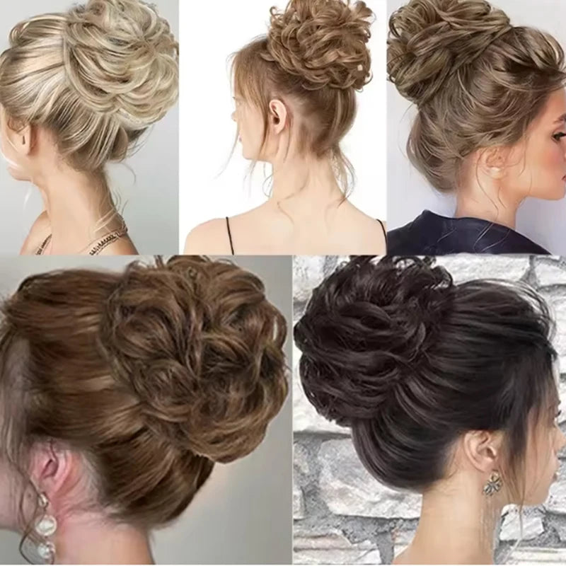 Synthetic Curly Hair Bun Extensions for Updos - Messy Chignon Hairpieces for Women