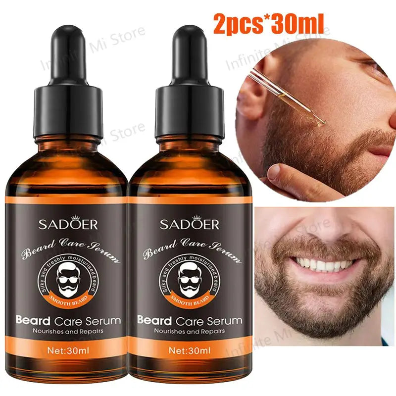 2pcs Organic Beard Care Oil for Men - Nourishing, Softening & Strengthening