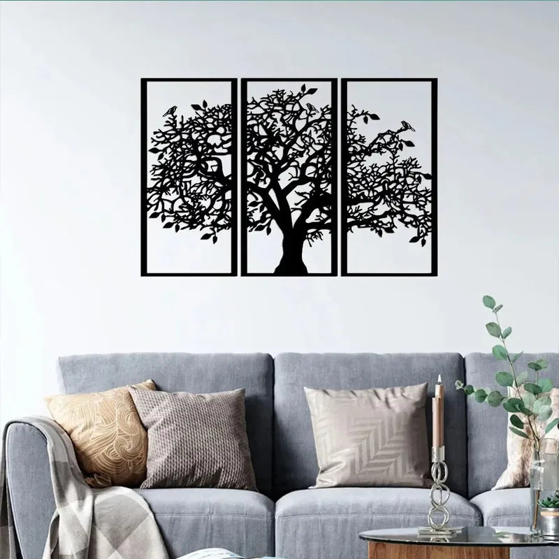 Iron Wall Art Tree of Life Metal Sculpture Indoor Outdoor Decor - Waterproof