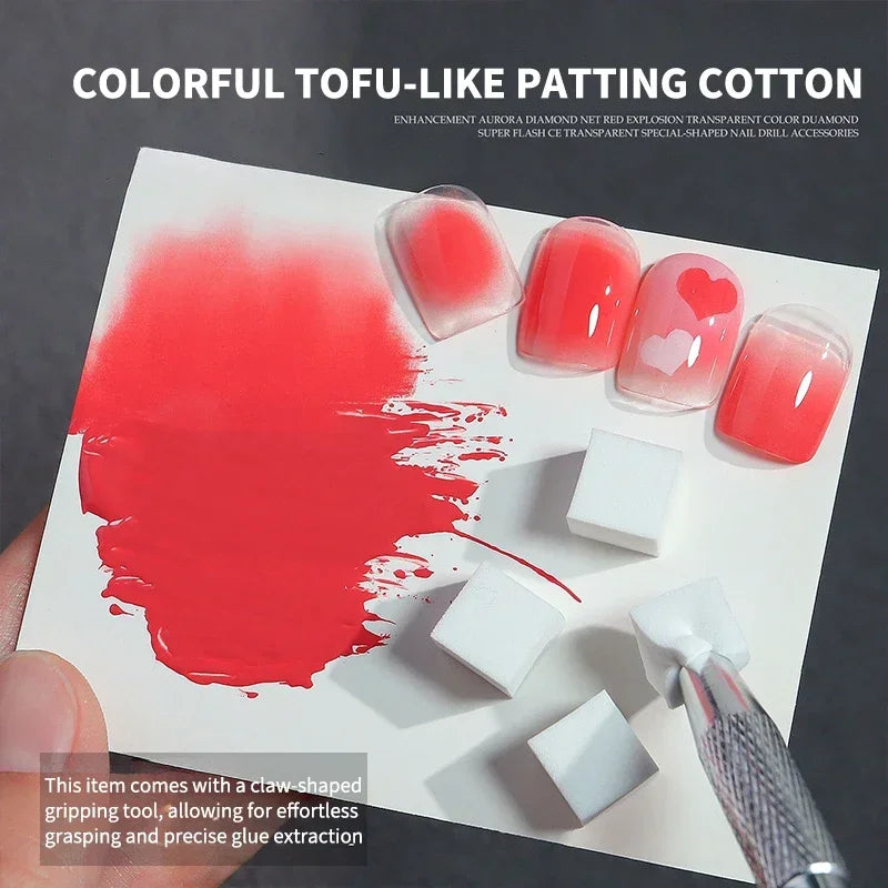 50Pcs Nail Art Sponge Set with Gradient Brushes and Manicure Tools