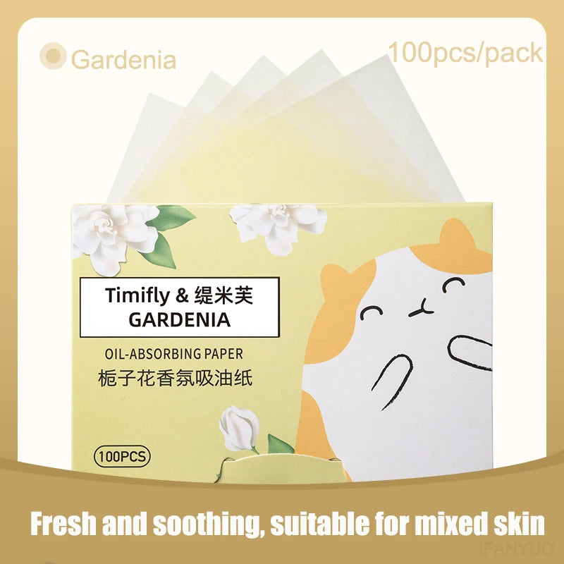 100 Pcs Oil Control Face Blotting Paper for Makeup & Skin Oil Absorption