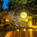 Solar Fairy Moon Garden Statues Outdoor Decor Light Stake for Patio Yard