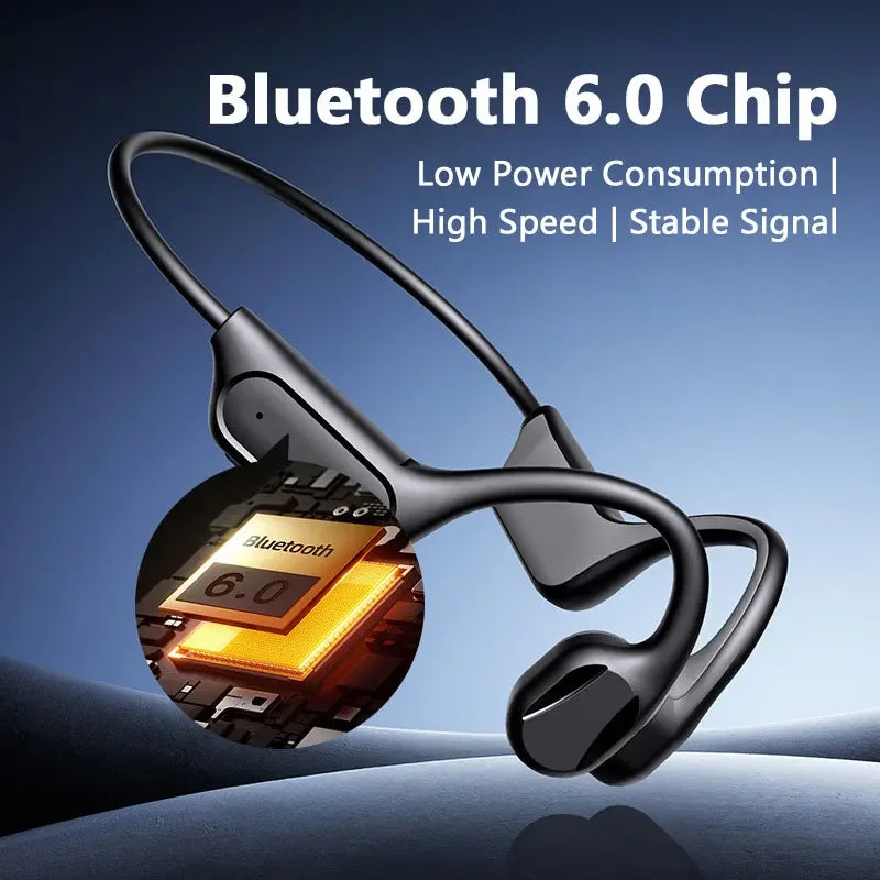 IPX8 Waterproof Bone Conduction Bluetooth Earphones Wireless Sports Headset with Mic