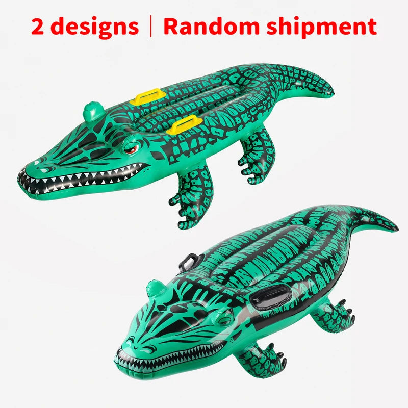 Crocodile Inflatable Pool Float with Handles - Adventure-Ready Summer Ride-On