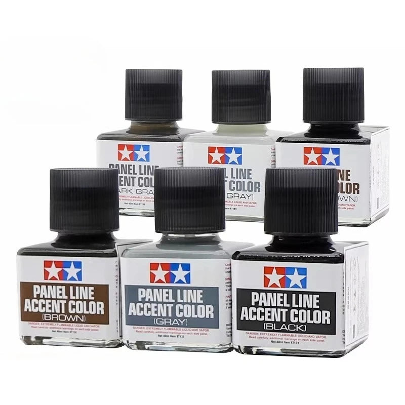 Model Paint Set - Enamel Panel Line Accent Color for Military & Car Models