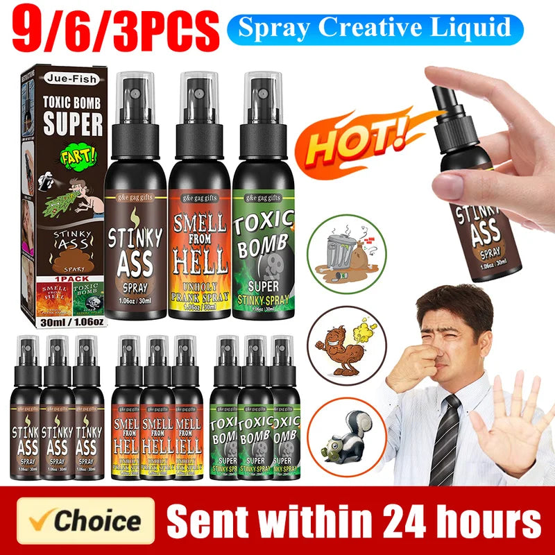 30ml Prank Fart Spray - Liquid Gag Joke Stink Bomb for Halloween and Parties