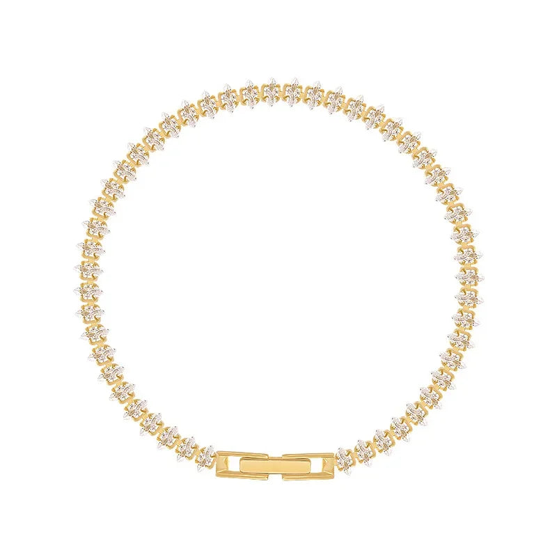 Geometric Crystal Chain Bracelet for Women – Trendy Rhinestone Charm Jewelry Gift