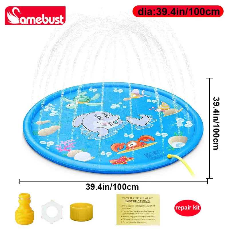 Children Play Spray Mat 100/170cm Outdoor Water Sprinkler Pool Toy for Kids