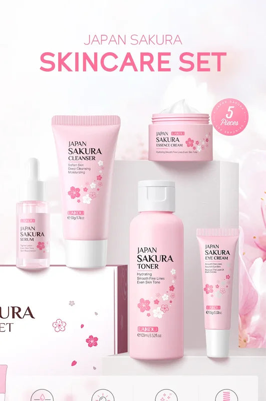 Moisturizing Skin Care Set with Pore & Fine Line Reduction - 5-Piece Korean Gift