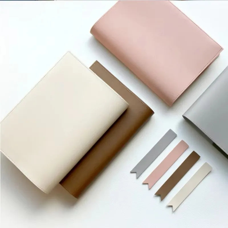 PU Leather Book Cover Solid Color Replaceable Notebook Cover Home Office