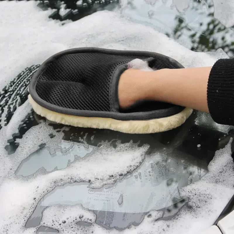 Car Washing Gloves Thick Plush Wool Cleaning Mitts for Waxing and Polishing