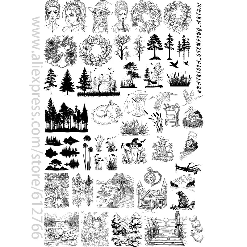 African Savannah Nail Art Stamping Plates Elephant Imageplate for Creative Nail Designs