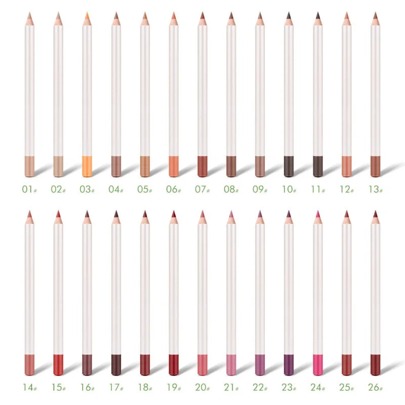 Vegan Eyeliner & Lip Liner Makeup Pencil Set - 26 Shades, Multi-Purpose, Lead-Free
