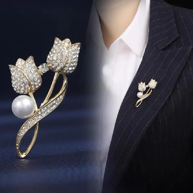 Women's Elegant Tulip Flower Brooch Pin for Coat Dress Gift - All Colors