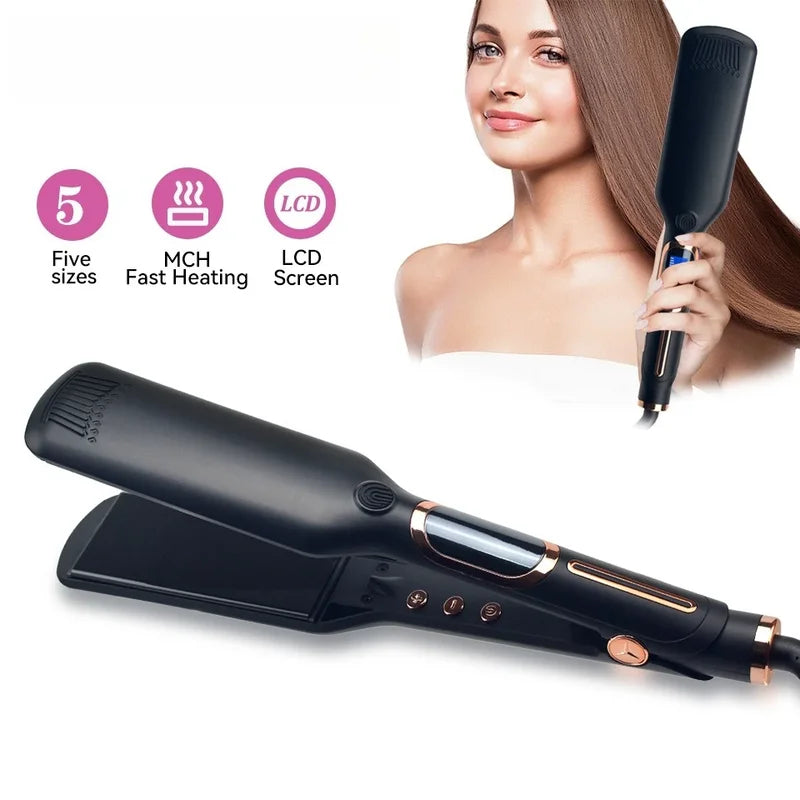 High-Temperature Hair Straightener & Curling Iron Dual-Purpose Styler