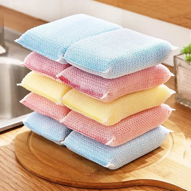 Multi-Purpose Dishwashing Sponge Set Thick Cleaning Pads Kitchen Scrubbing Cloths