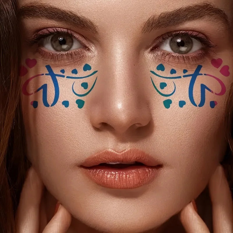 16PCS Reusable Face Painting Stencils for Children Cartoon Flower Heart Body Art