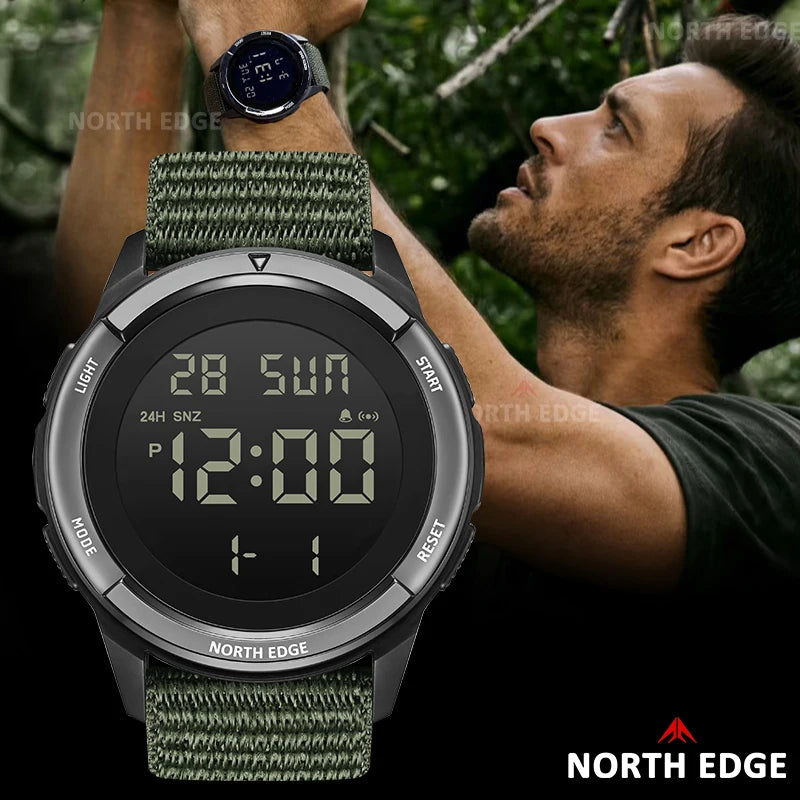 Mens Digital Sports Watch Waterproof 50M with Stopwatch & Luminous Display