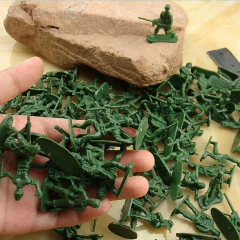 36/72pcs Green Plastic Soldier Mini Figures for Scene Building Creative Military Action Models