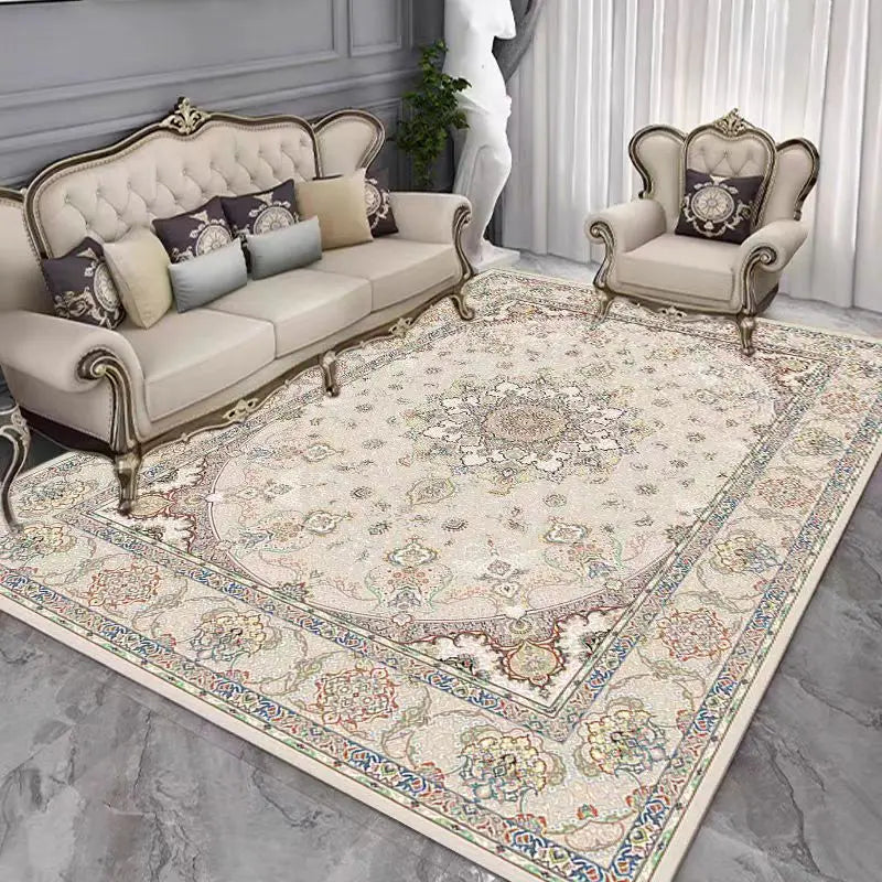 Large Persian Style Retro Carpet Door Rug Non-Slip Floor Mat for Living Room Bedroom