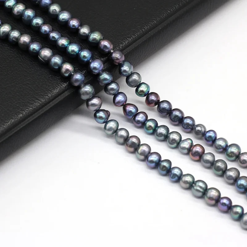 Natural Freshwater Black Pearl Loose Beads for Jewelry Making - 5-6mm
