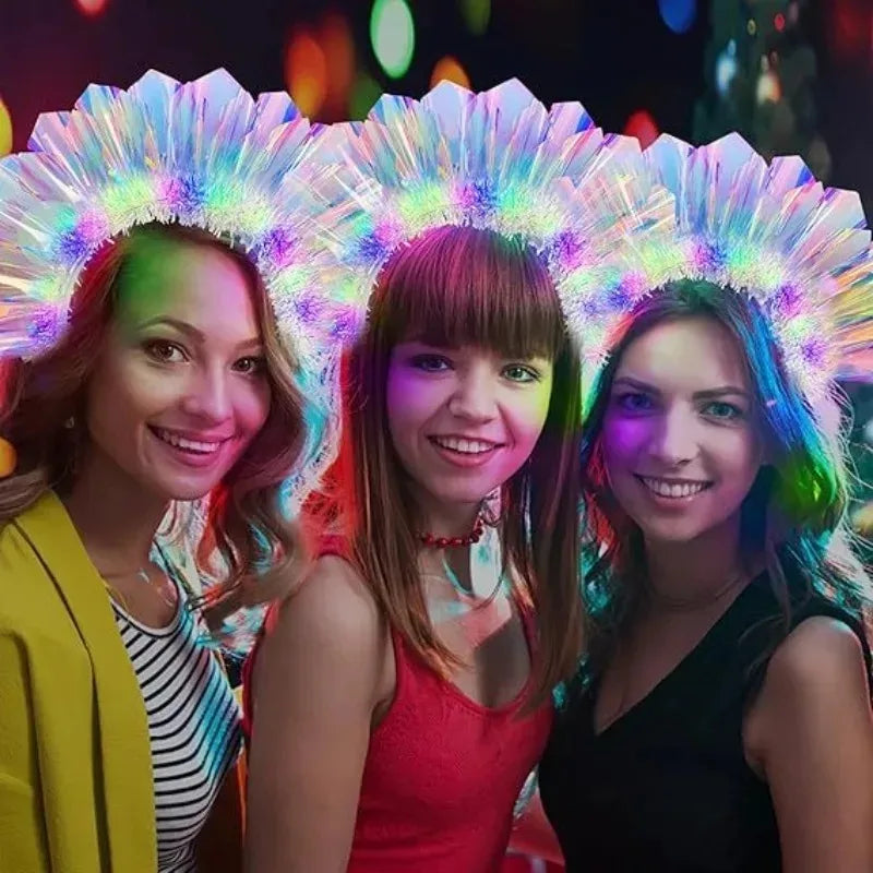 Light Up Laser Headband for Parties & Performances - Colorful Glow Hair Accessory