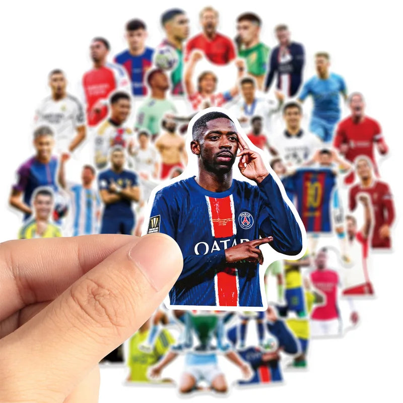 Waterproof Soccer Stickers Pack - 50pcs for Laptop, Water Bottle & Phone