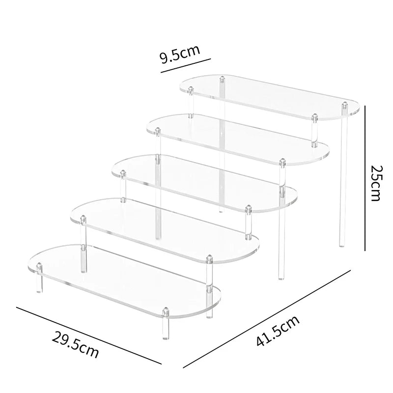 Acrylic Display Stand with Rounded Corners for Jewelry, Perfume & Cupcakes - Transparent Shelves & Organizer