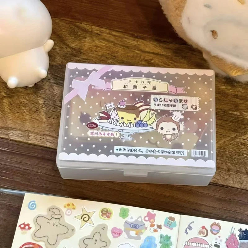 Desktop Card Storage Box with Frosted Monkey Design - Dustproof & Transparent