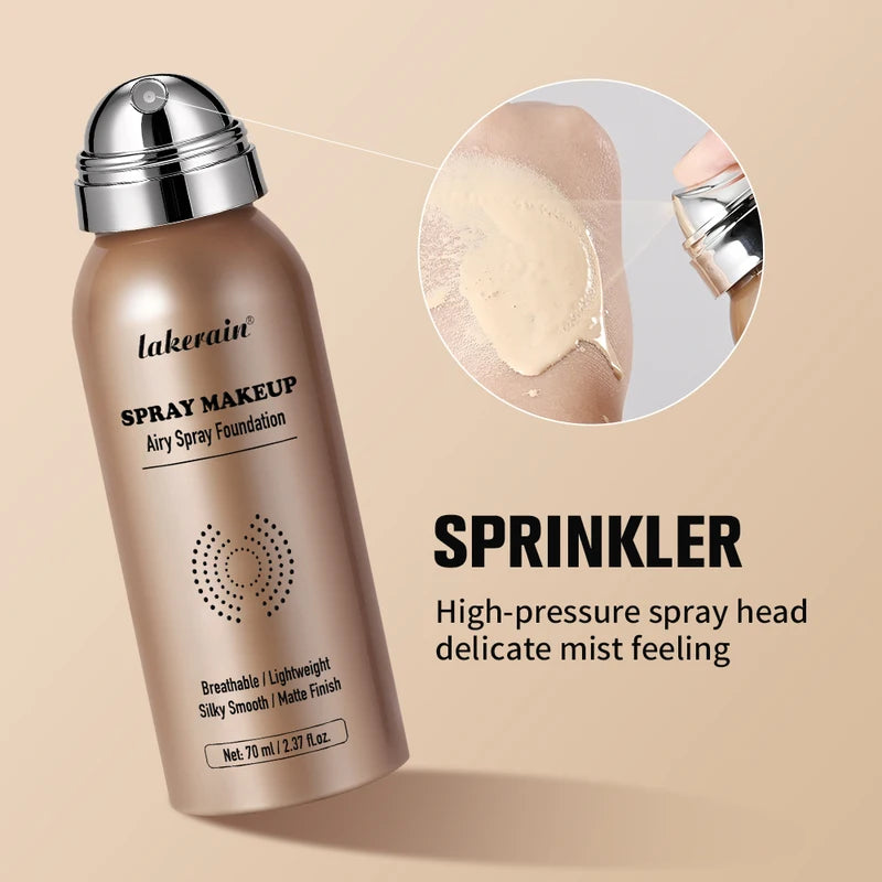 Waterproof Matte Finish Spray Foundation - Breathable, Sweat-Resistant Makeup