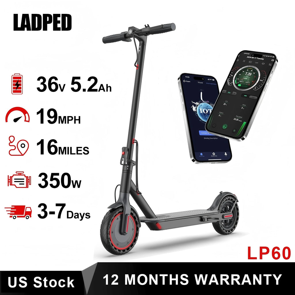 Electric Scooter 350W Max Speed 19MPH Foldable 8.5-Inch Solid Tires
