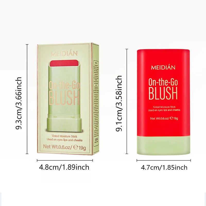 Waterproof Powder Blusher Stick - Vibrant Multi Color Options for Daily Makeup