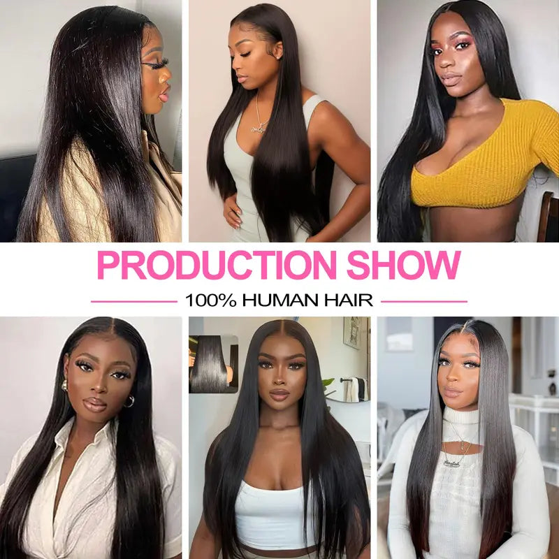 Straight Human Hair Extensions 4 Bundles 12A Virgin Brazilian Hair 20-26 Inch