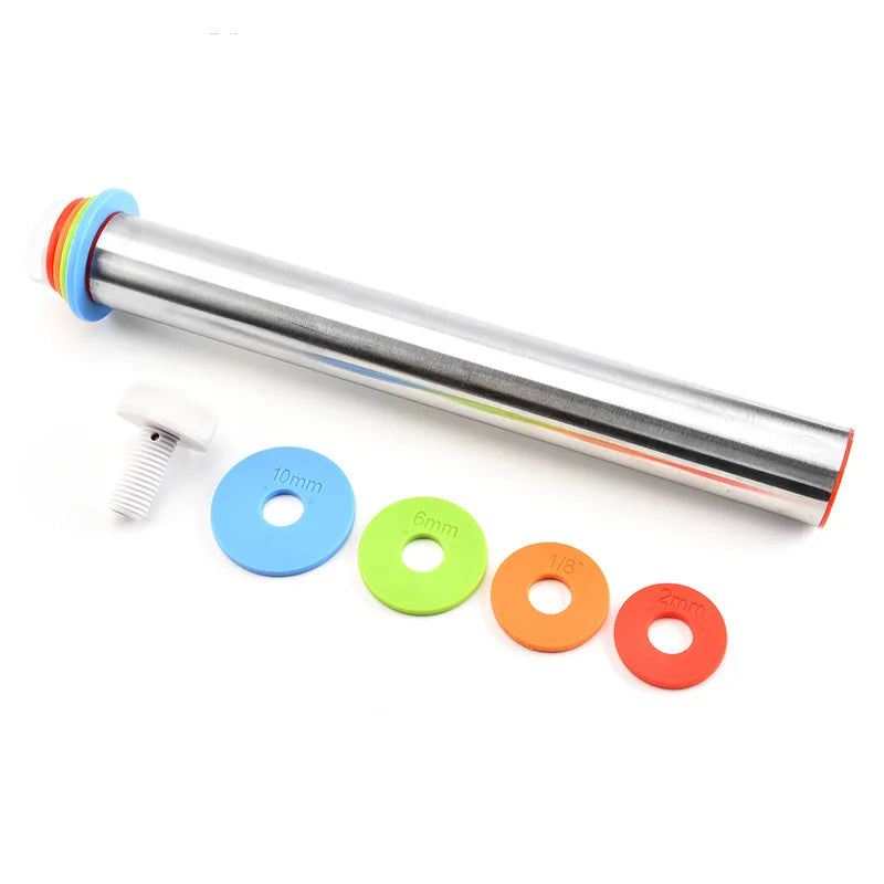 43cm Stainless Steel Adjustable Rolling Pin for Baking & Fondant