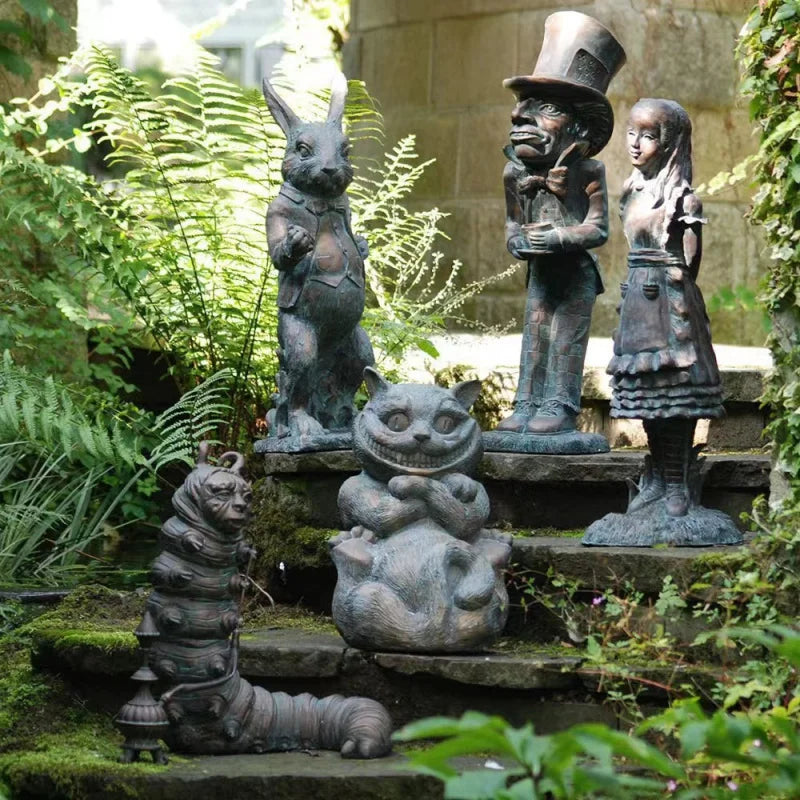 Alice in Wonderland Garden Statue - Fairy Tale Character Sculpture for Home & Garden