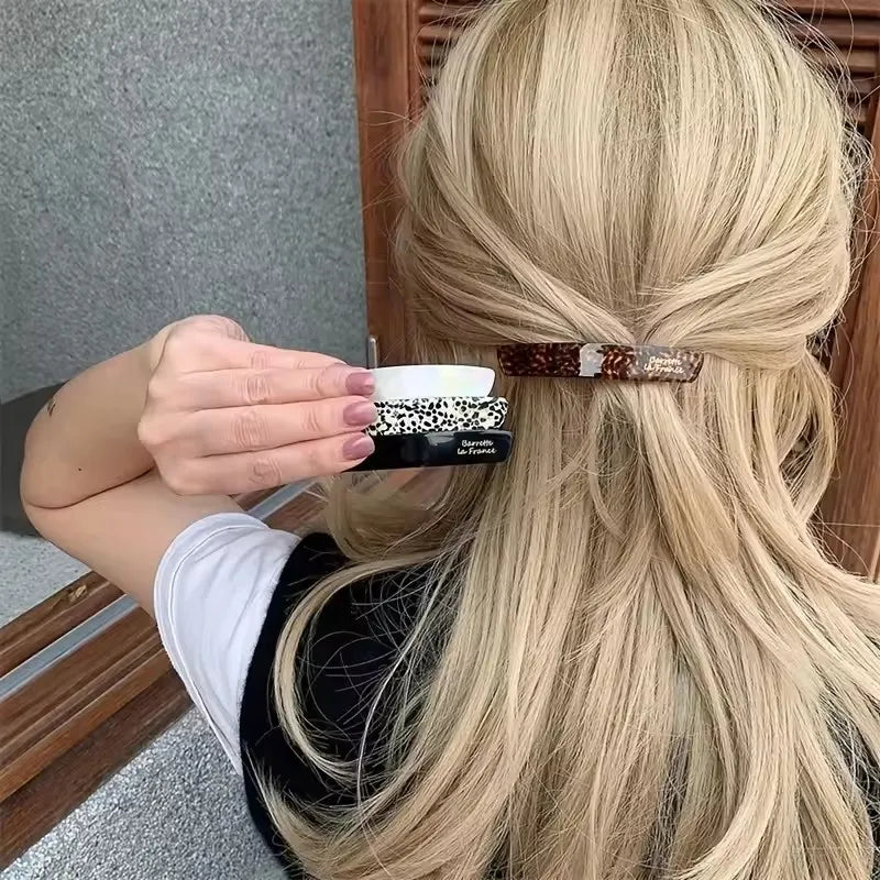 Acetate Geometric Hair Clips Set - Colorful Elegant Hair Accessories for Women
