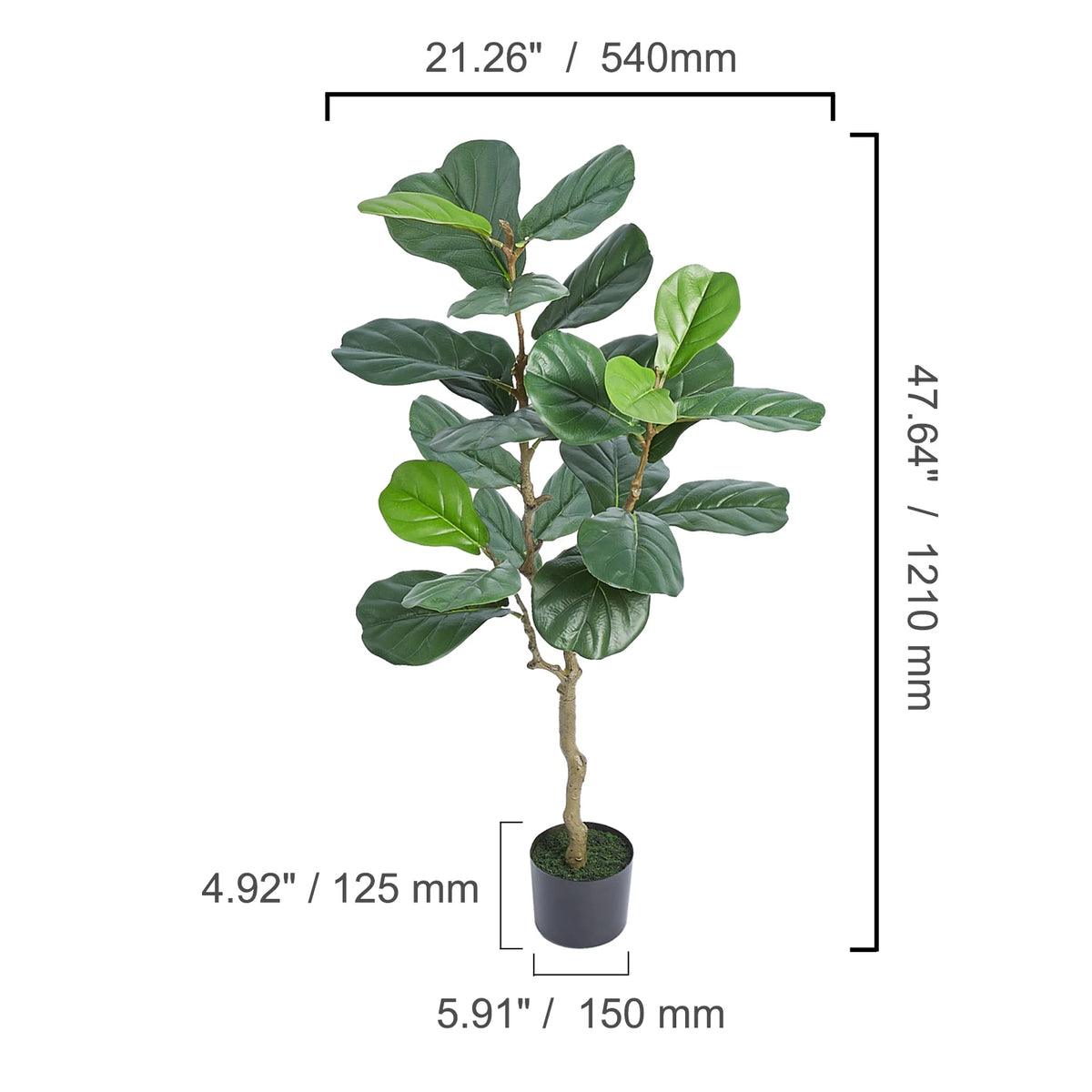 Artificial Olive Tree 4-6FT Tall Faux Plant with Anti-Tip Design for Home & Garden
